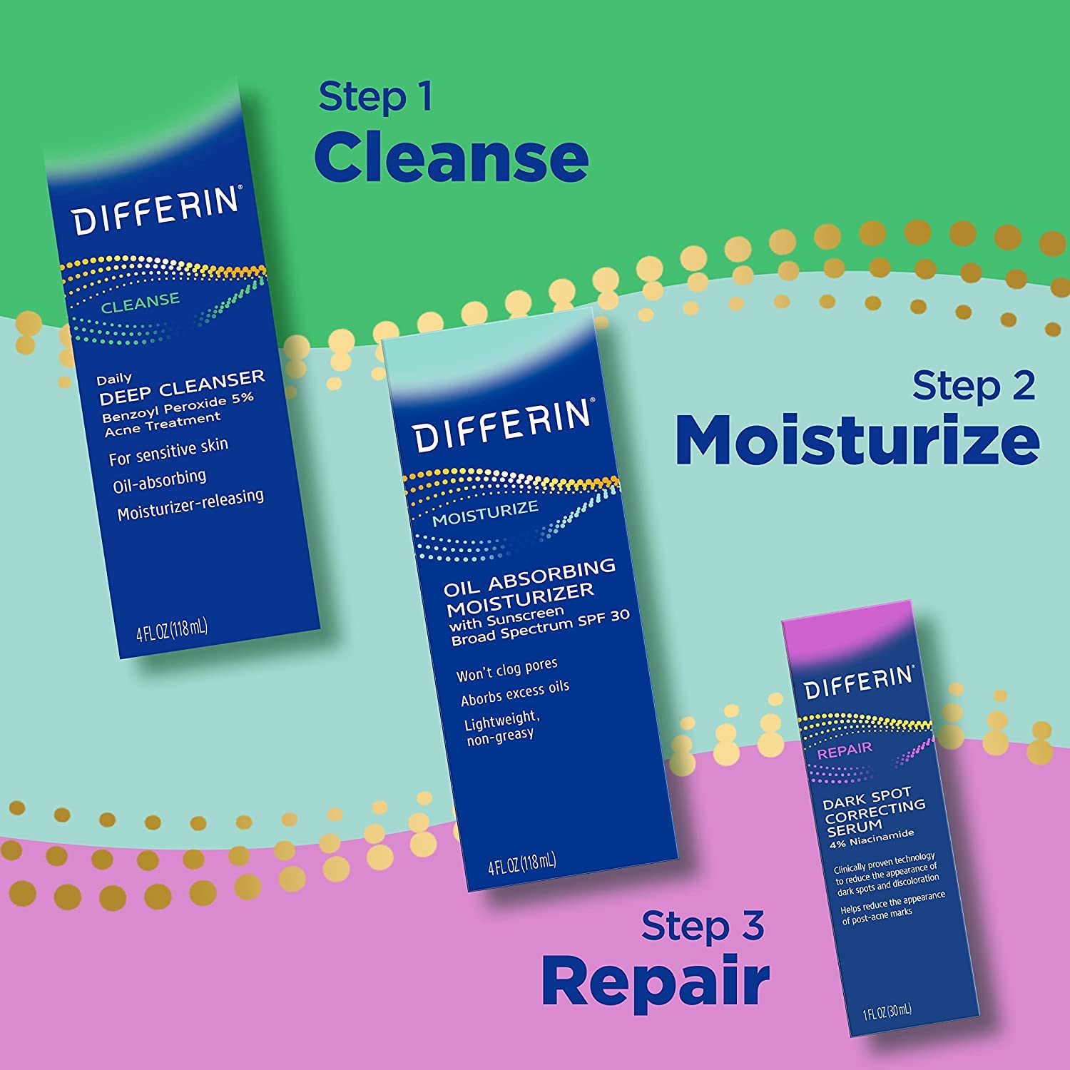 Pump dispenser of Differin Face Wash for easy, controlled application.
