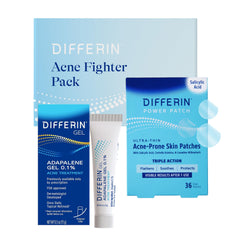 Differin acne-prone patches on skin targeting a pimple for fast action