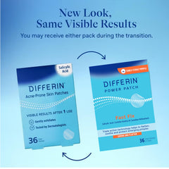 Differin patch applied to an imperfection showing fast action on early pimples.