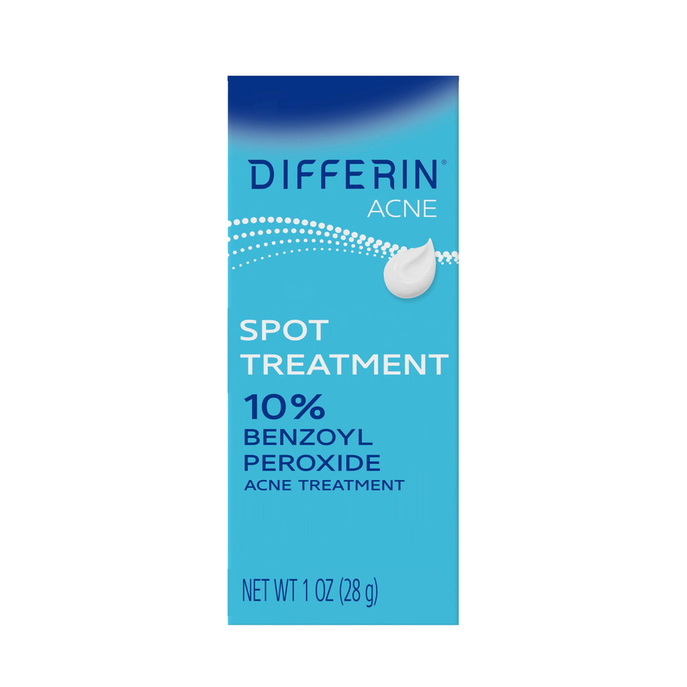 Differin Acne Spot Treatment bottle close-up, showcasing the maximum-strength formula for clear skin