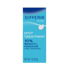 Differin Acne Spot Treatment bottle close-up, showcasing the maximum-strength formula for clear skin