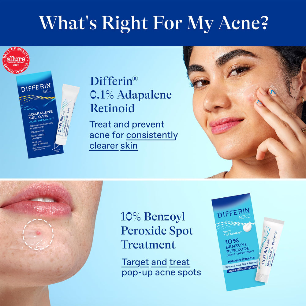 Morning skincare routine featuring Differin before moisturizer and SPF