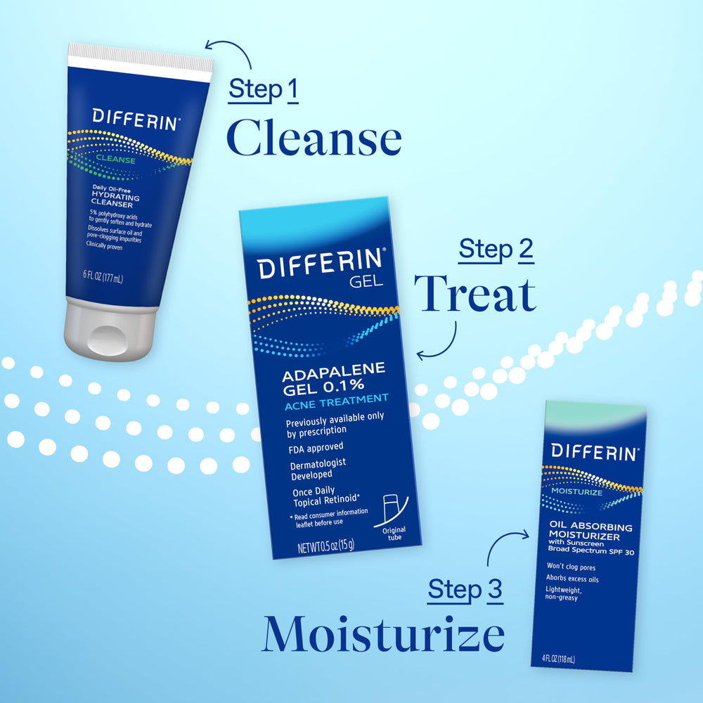 Applying Differin on a clean face demonstrates even spread and non-greasy feel.
