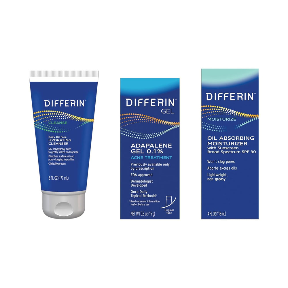 Differin balance bottle pouring to balance oily skin for a smoother routine