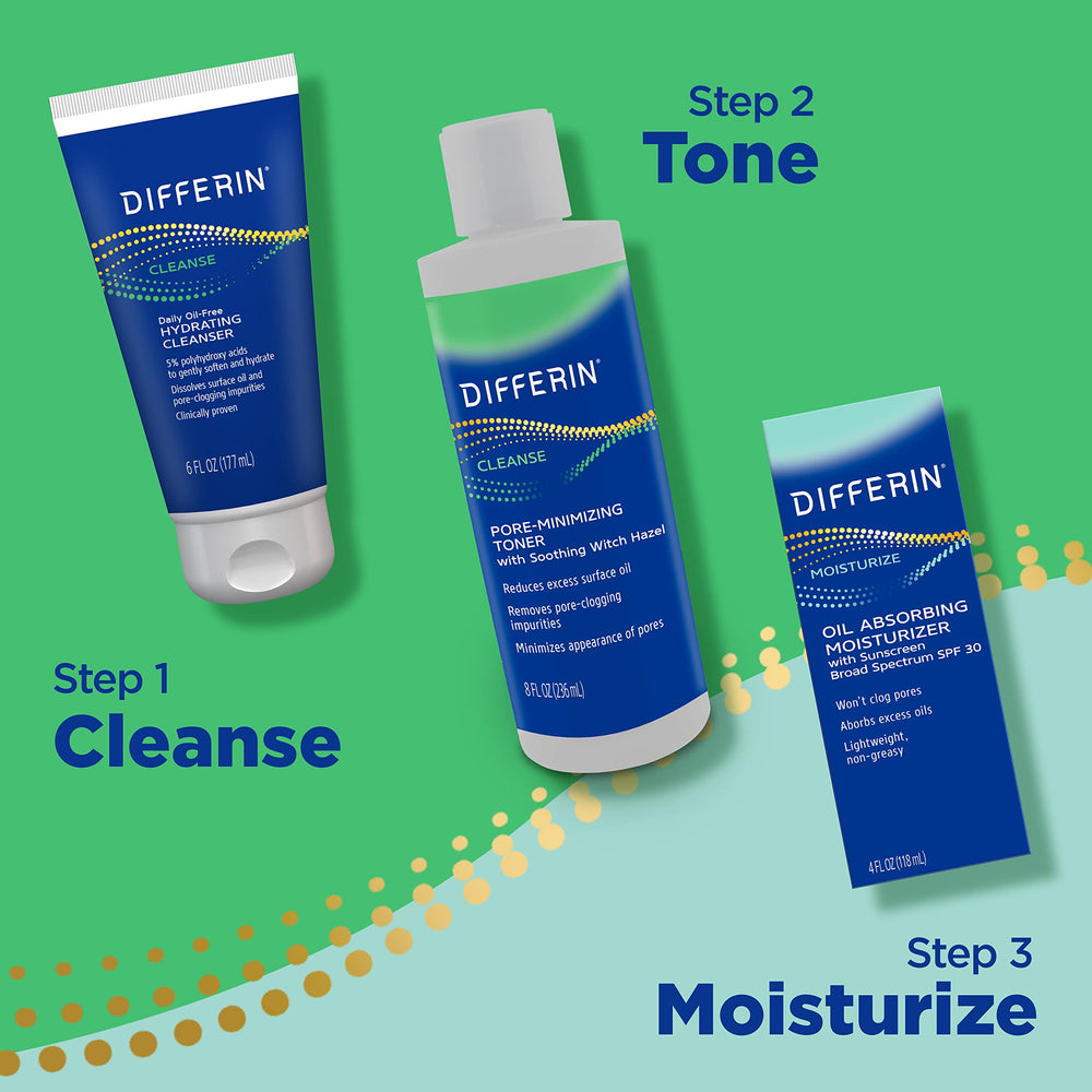 Differin cleansing-massage on the face promotes cleansing without tightness.