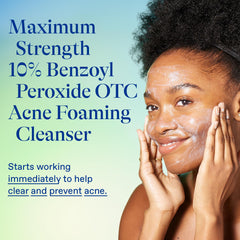 Close-up of creamy-to-foam texture showing dual-action formula.
