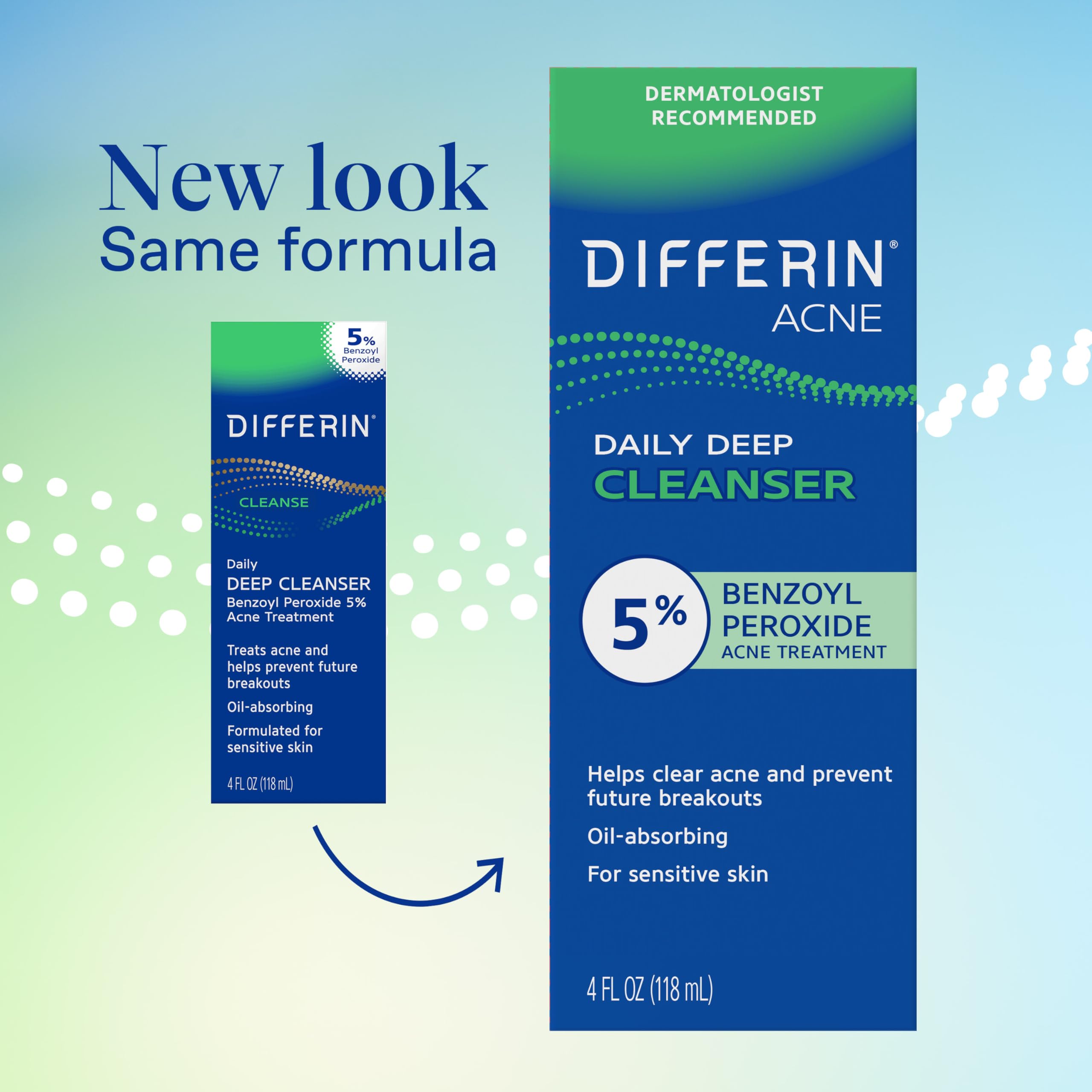 Differin acne wash lather close-up showing oil absorption and gentle moisturization