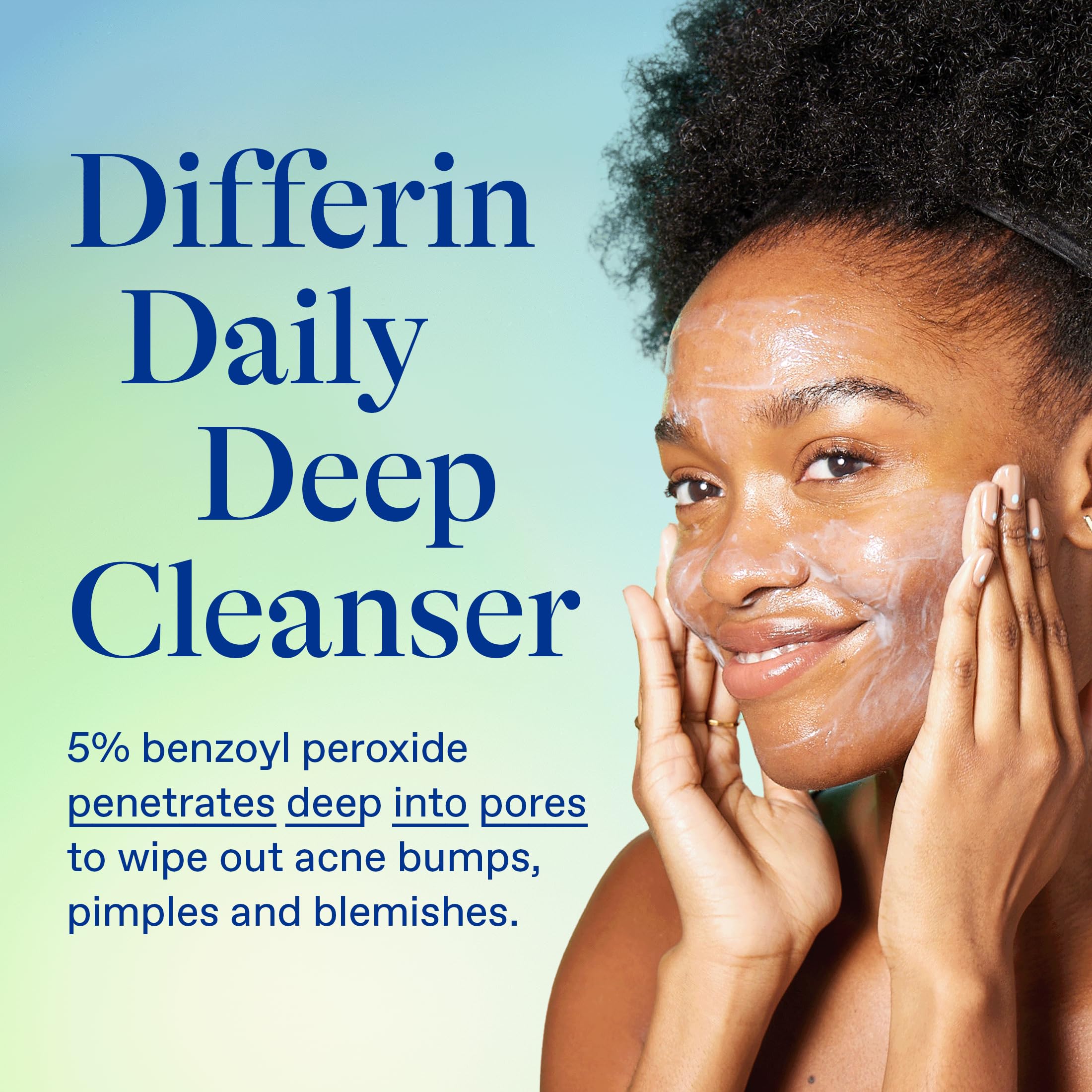 Differin Daily Deep Cleanser product packaging with label and pump