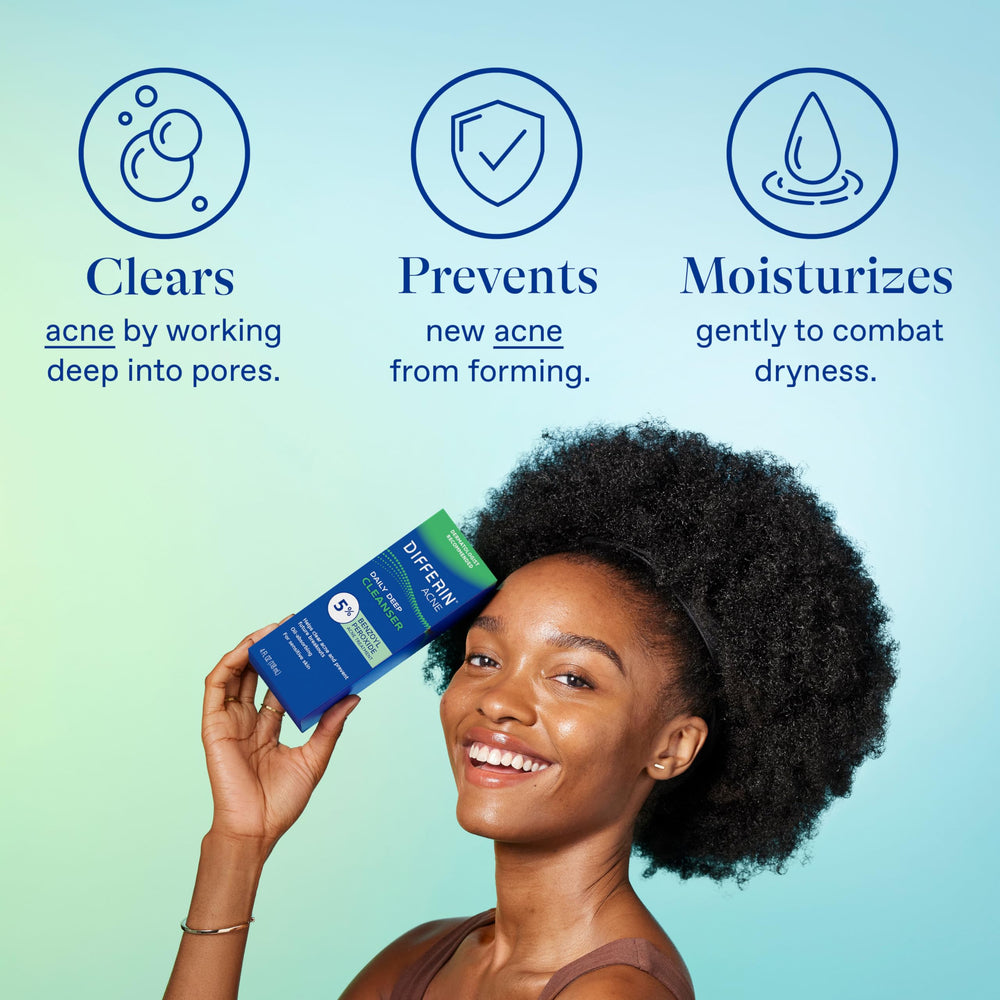 Dermatologist-developed Differin formula bottle with clear labeling for sensitive skin