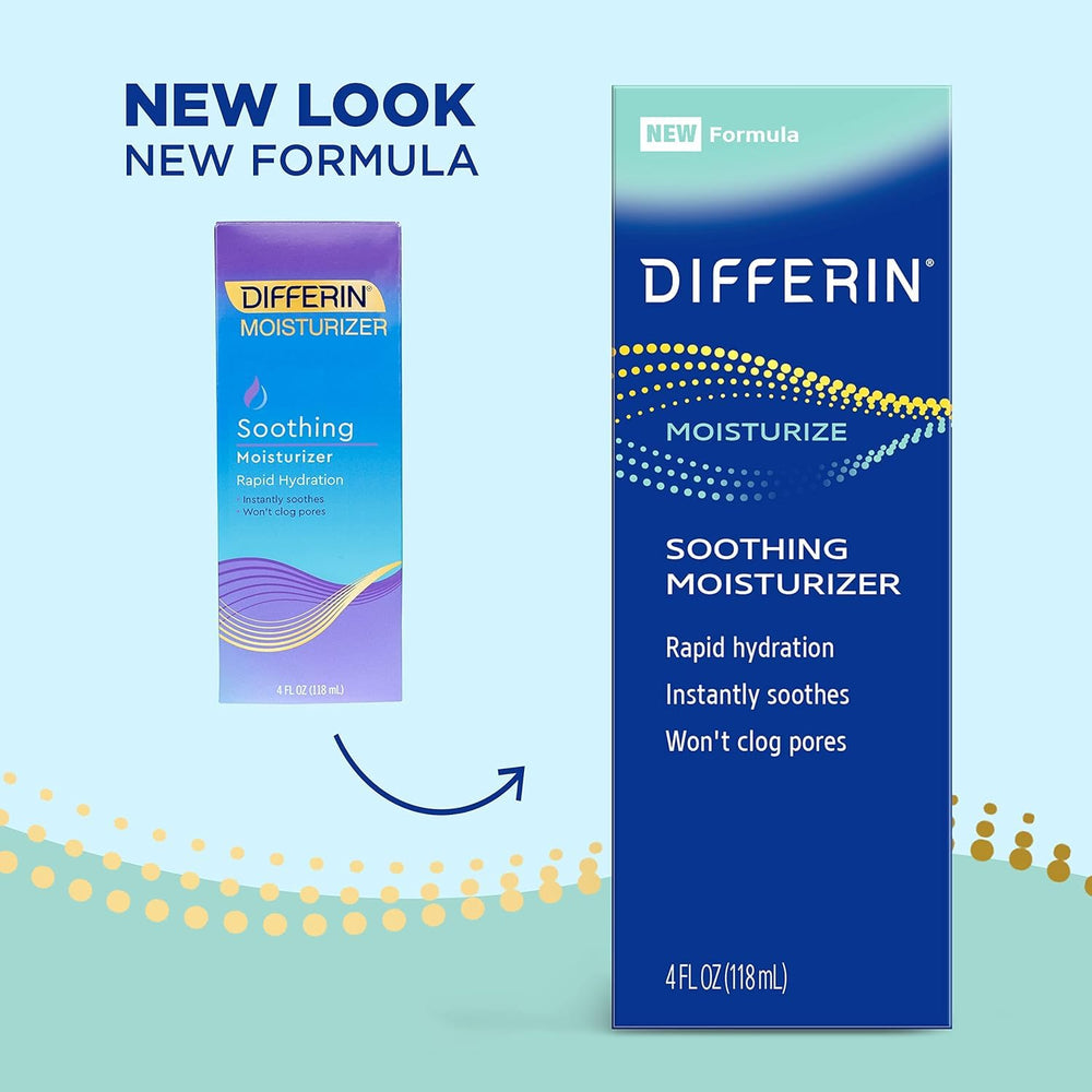 Differin Face Moisturizer texture closeup reveals smooth, non-greasy hydration.