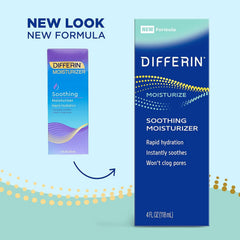 Differin Face Moisturizer texture closeup reveals smooth, non-greasy hydration.