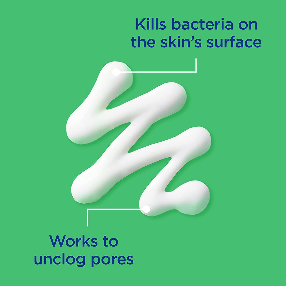 Dual-action Differin formula shown on bottle close-up for pore cleansing and moisture balance.