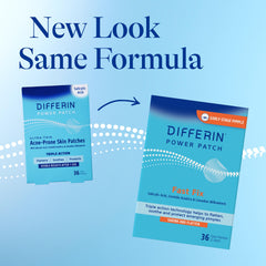 Differin gel 0.1% tube beside patches for daily acne care