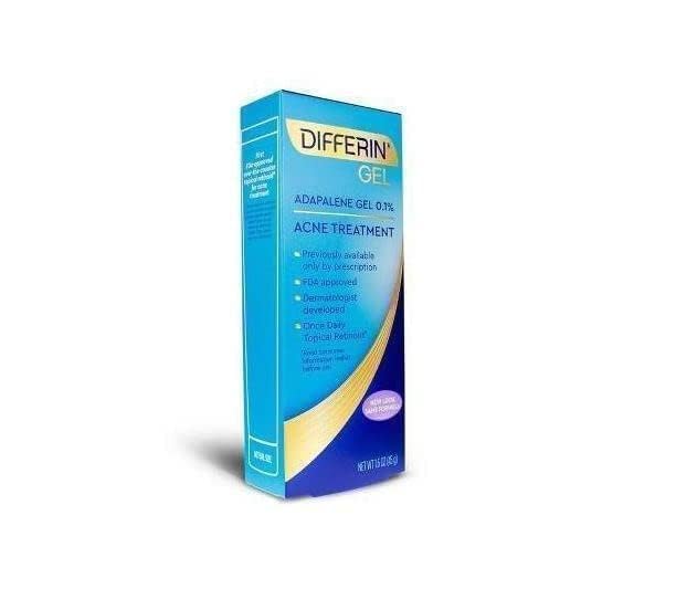 Differin gel closeup on skin with visible pore refinement