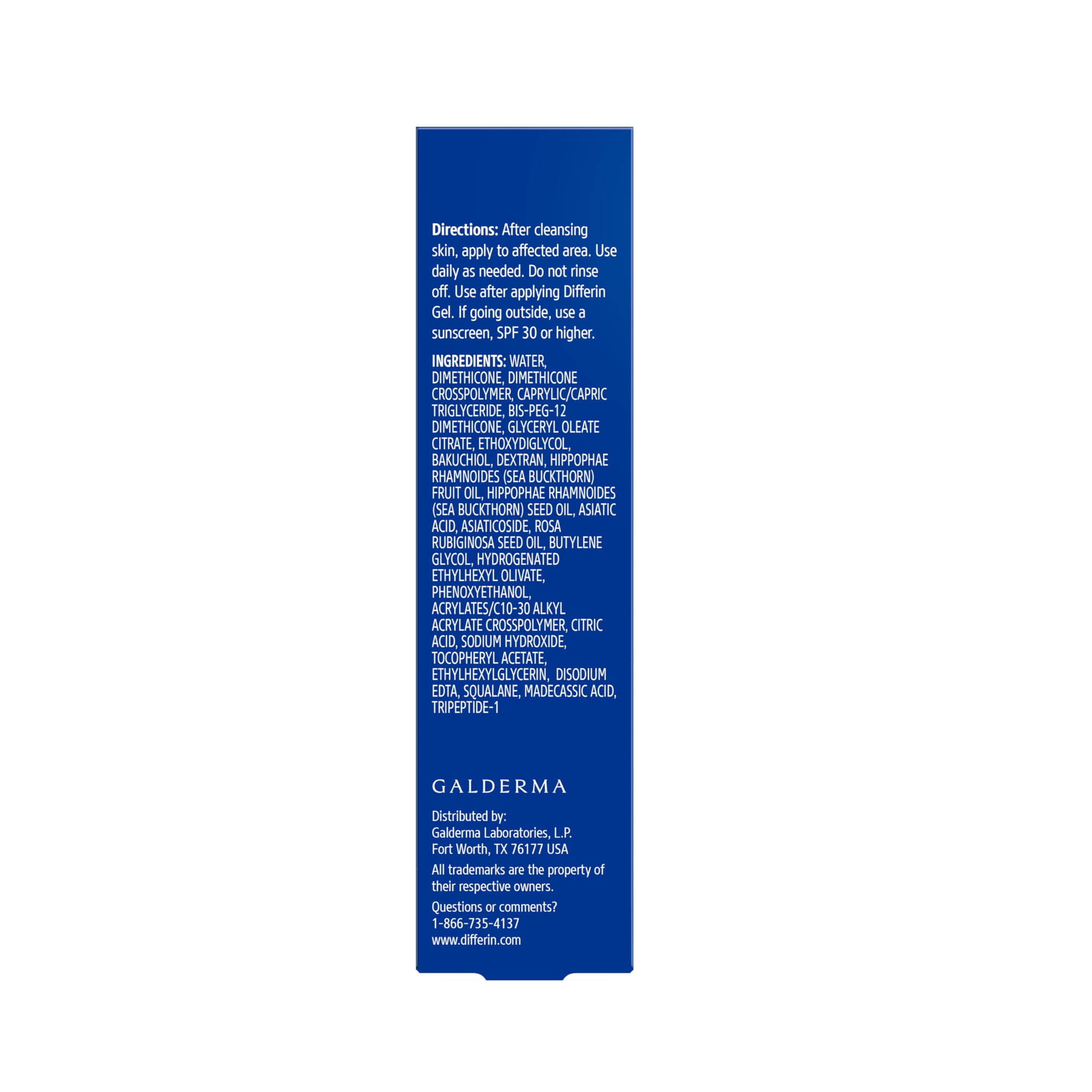 Differin gel with seaberry oil offers antioxidant soothing benefits.