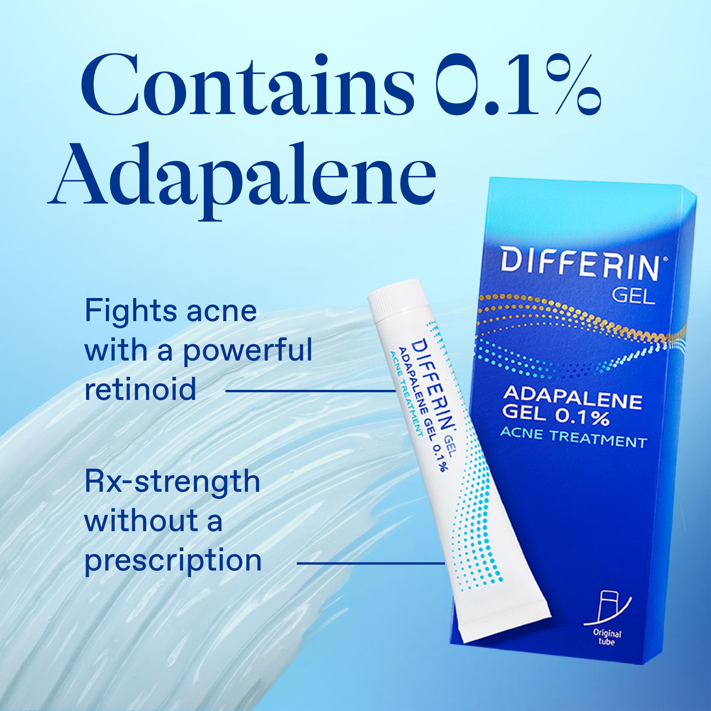 Differin pack and gel shown together for a complete routine