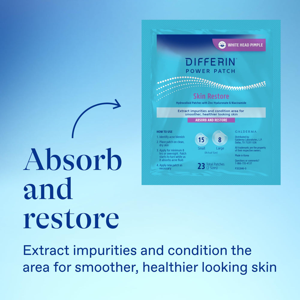 Differin Power Patch on pimple closeup demonstrates instant coverage.