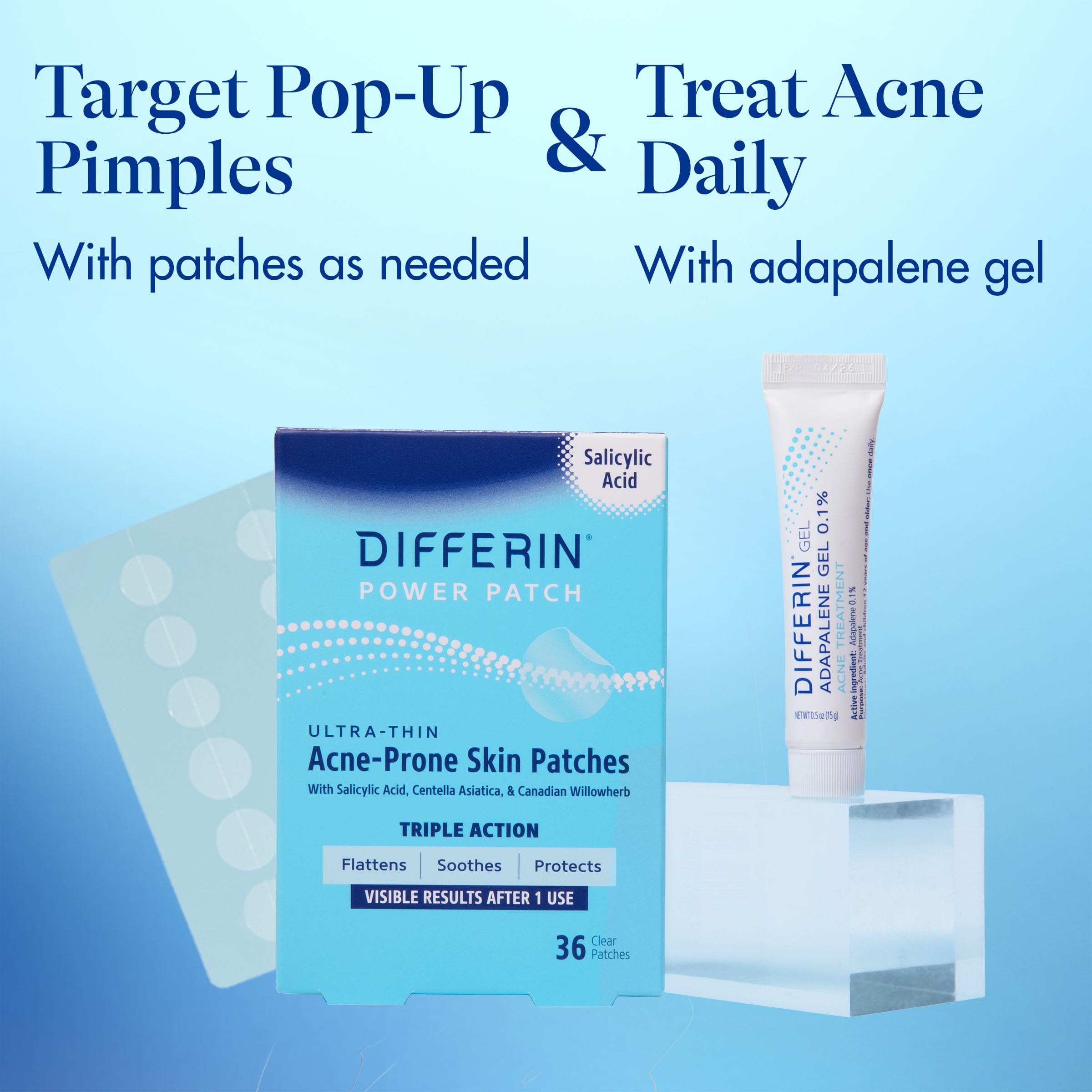 Thin salicylic acid patch from Differin line for exfoliation