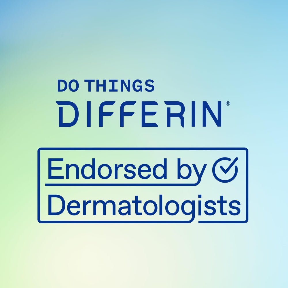 Differin cleanser close-up demonstrates cleansing action supporting daily acne care and skin clarity.