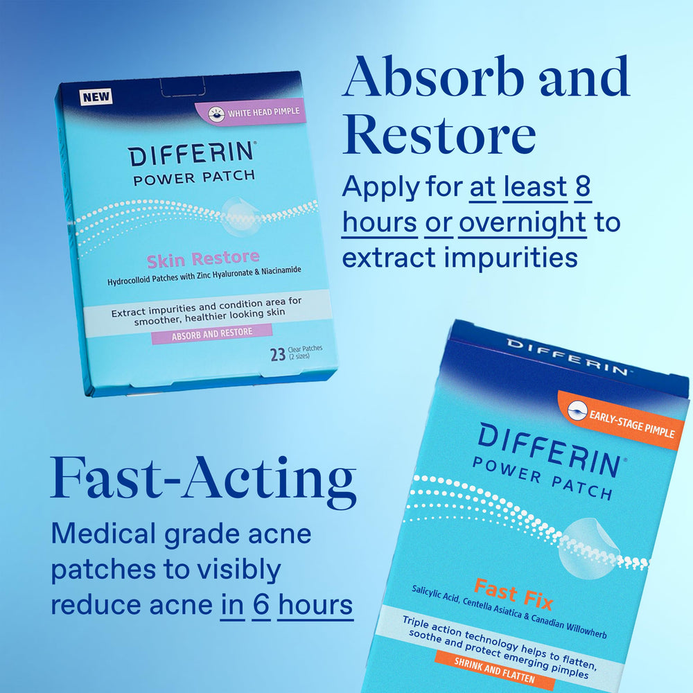 Hydrocolloid Skin Restore patches on the face absorbing impurities and supporting healing