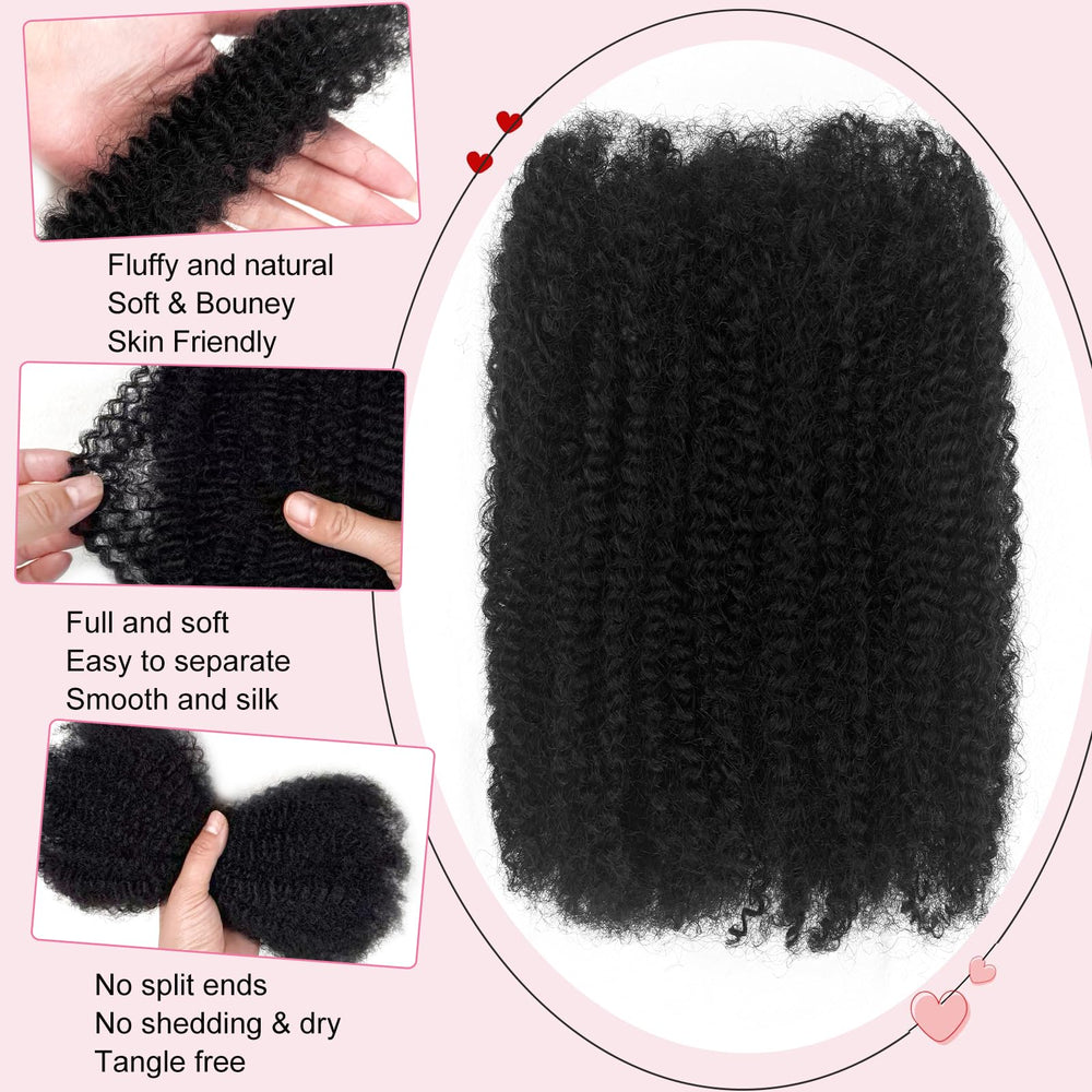 Dilekay Afro Kinkys Bulk Hair 2 bundles 50g each highlights fullness for quick styling.