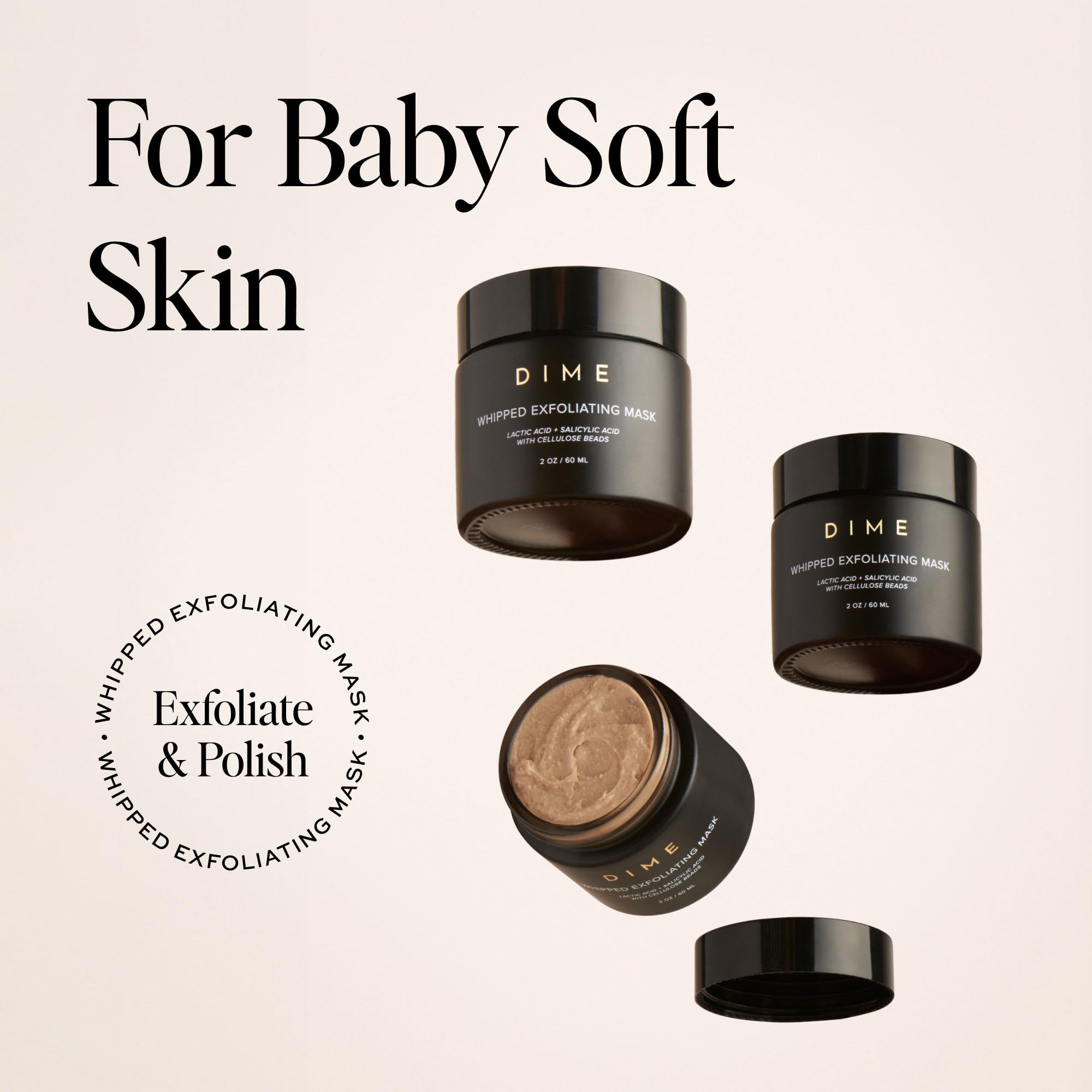 DIME Beauty applying massage for 60 seconds to boost exfoliation