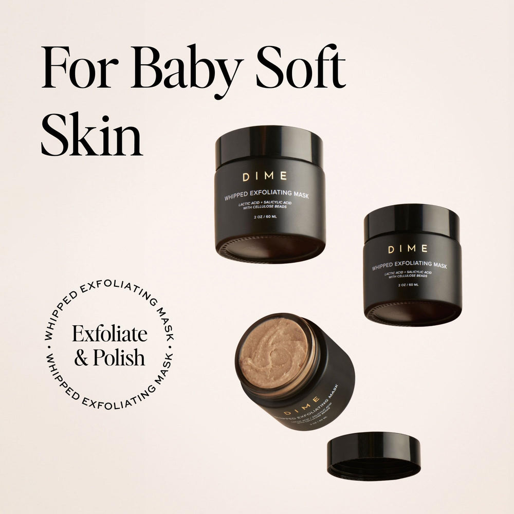 DIME Beauty applying massage for 60 seconds to boost exfoliation
