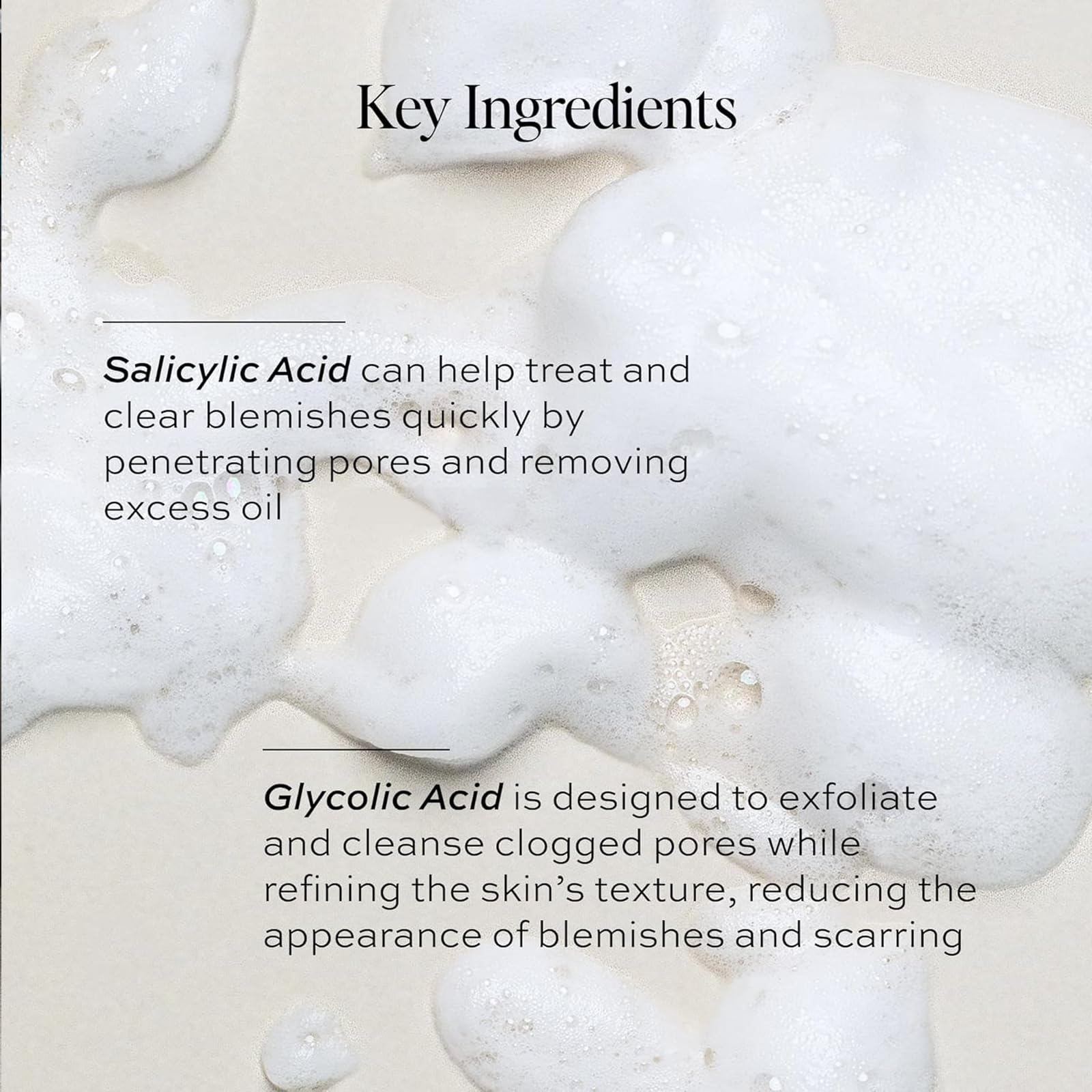 DIME Beauty Creamy Foam Cleanser closeup reveals gentle exfoliation for clearer pores