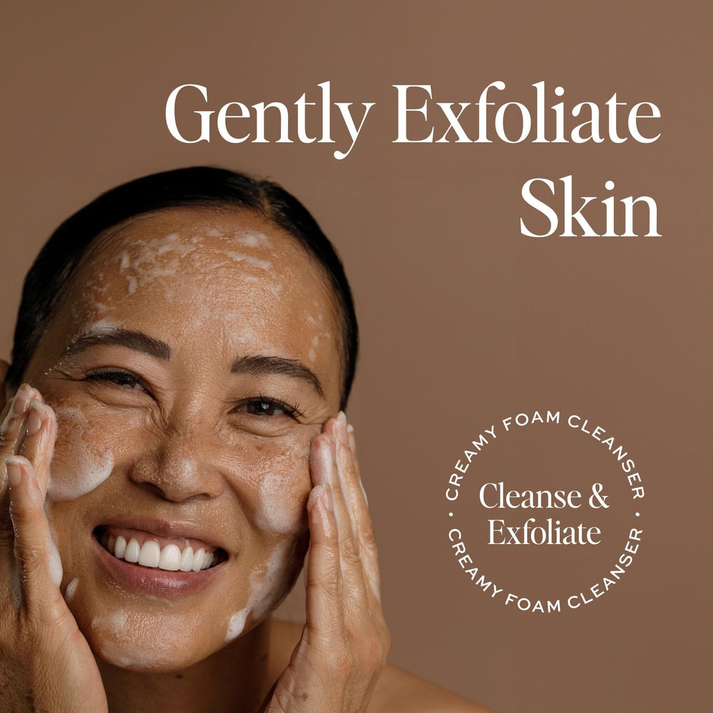 DIME Creamy Foam Cleanser application on face promotes balanced cleansing