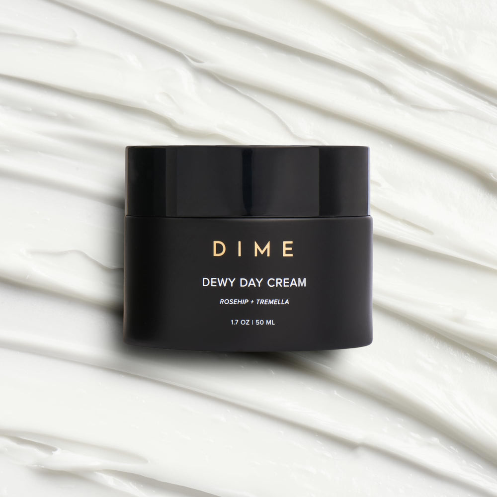 DIME Beauty Dewy Day Cream in morning routine for refreshed look.