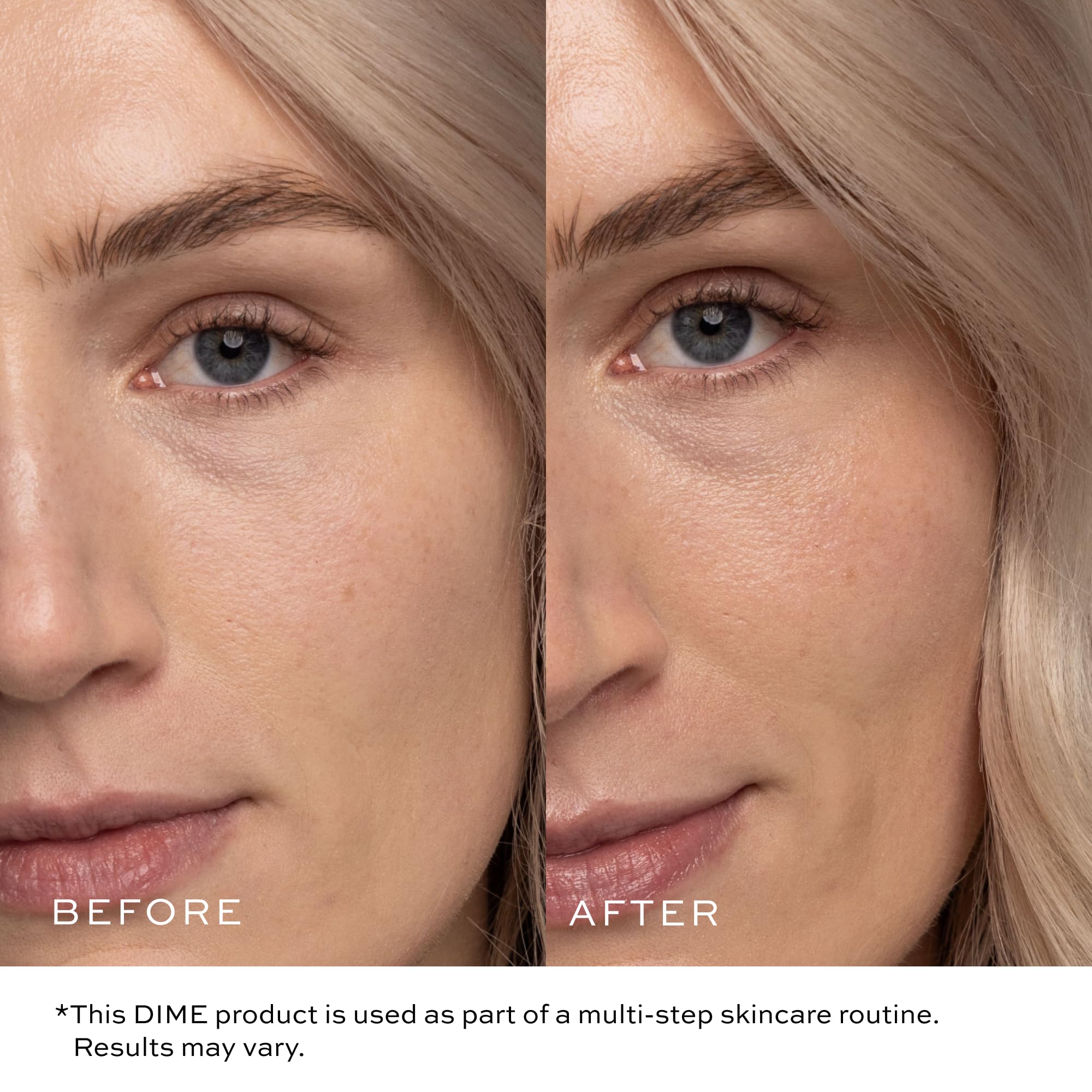 DIME Beauty Dewy Day Cream texture swirl shows creamy, lightweight hydration.
