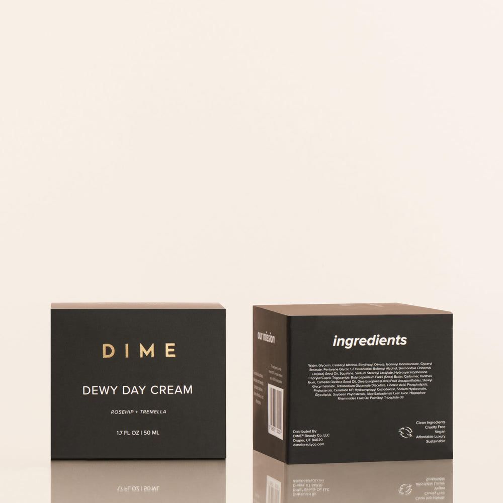 DIME Beauty Dewy Day Cream vegan cruelty-free label appeals to conscious shoppers.