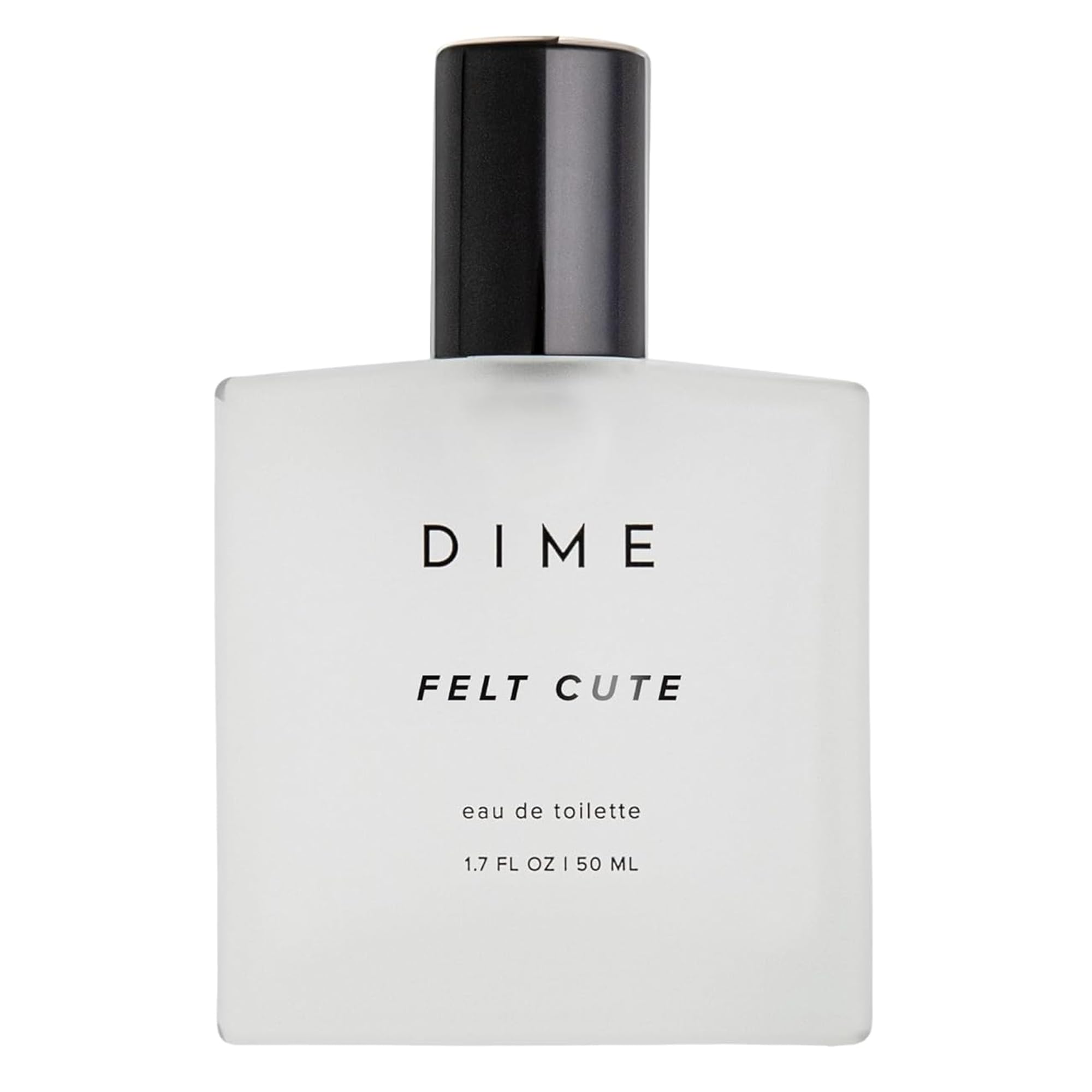 DIME Felt Cute perfume bottle shows a chic, long-lasting fragrance for everyday wear.