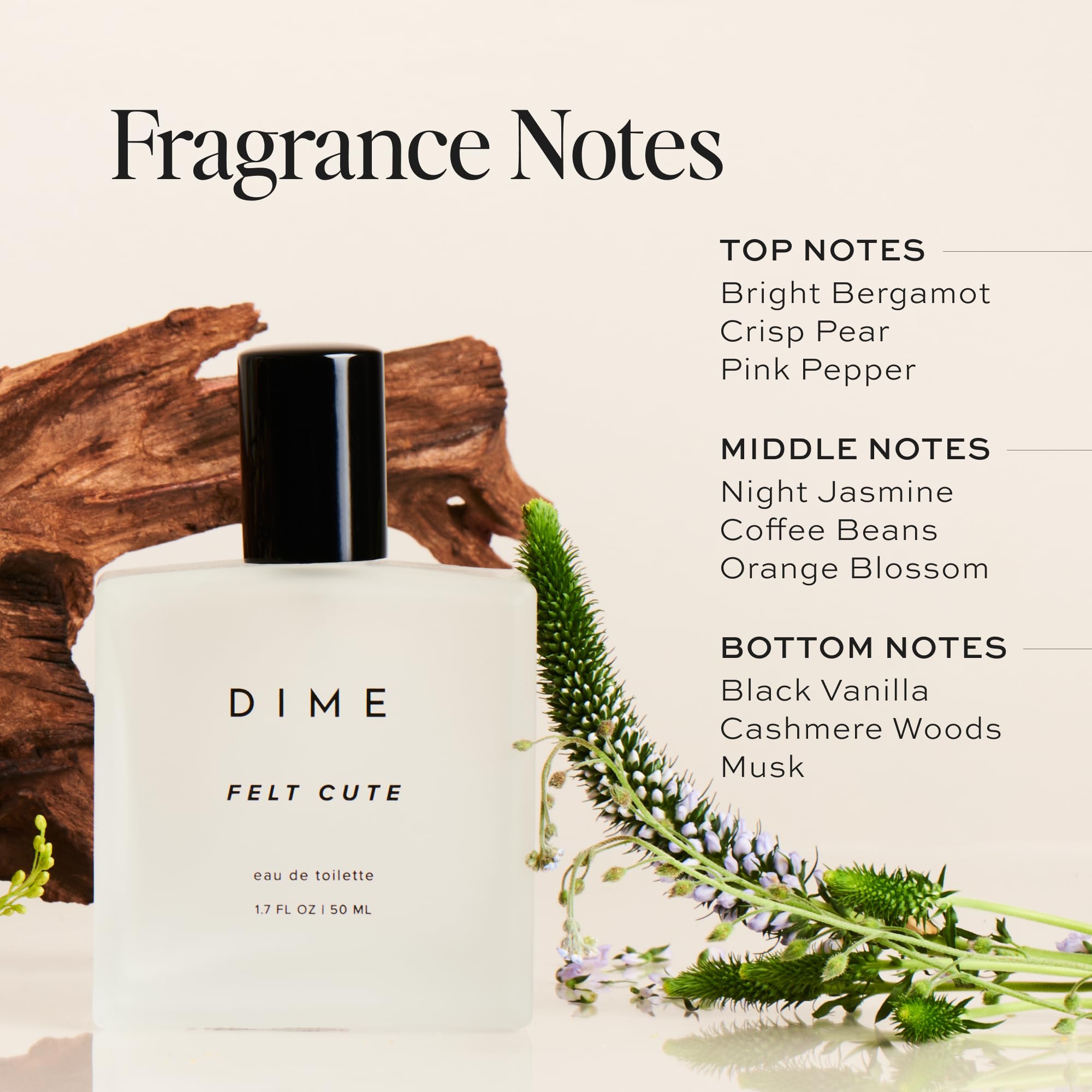 DIME Felt Cute perfume on skin captures how the scent settles for date night.
