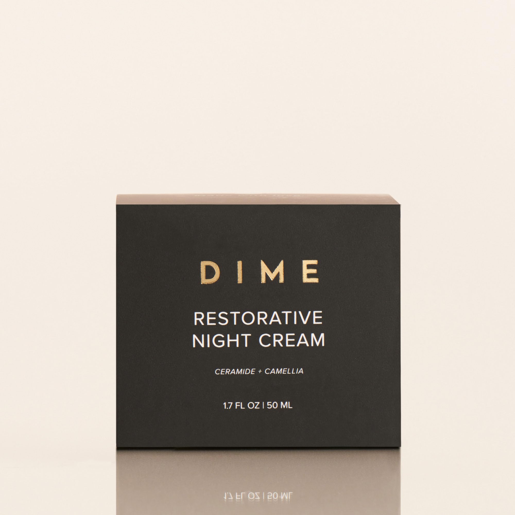 DIME Beauty brand pump label displaying sustainable packaging