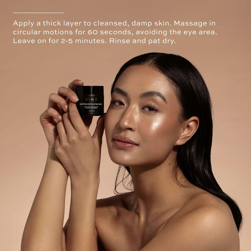 DIME Beauty rinse and pat dry after exfoliation