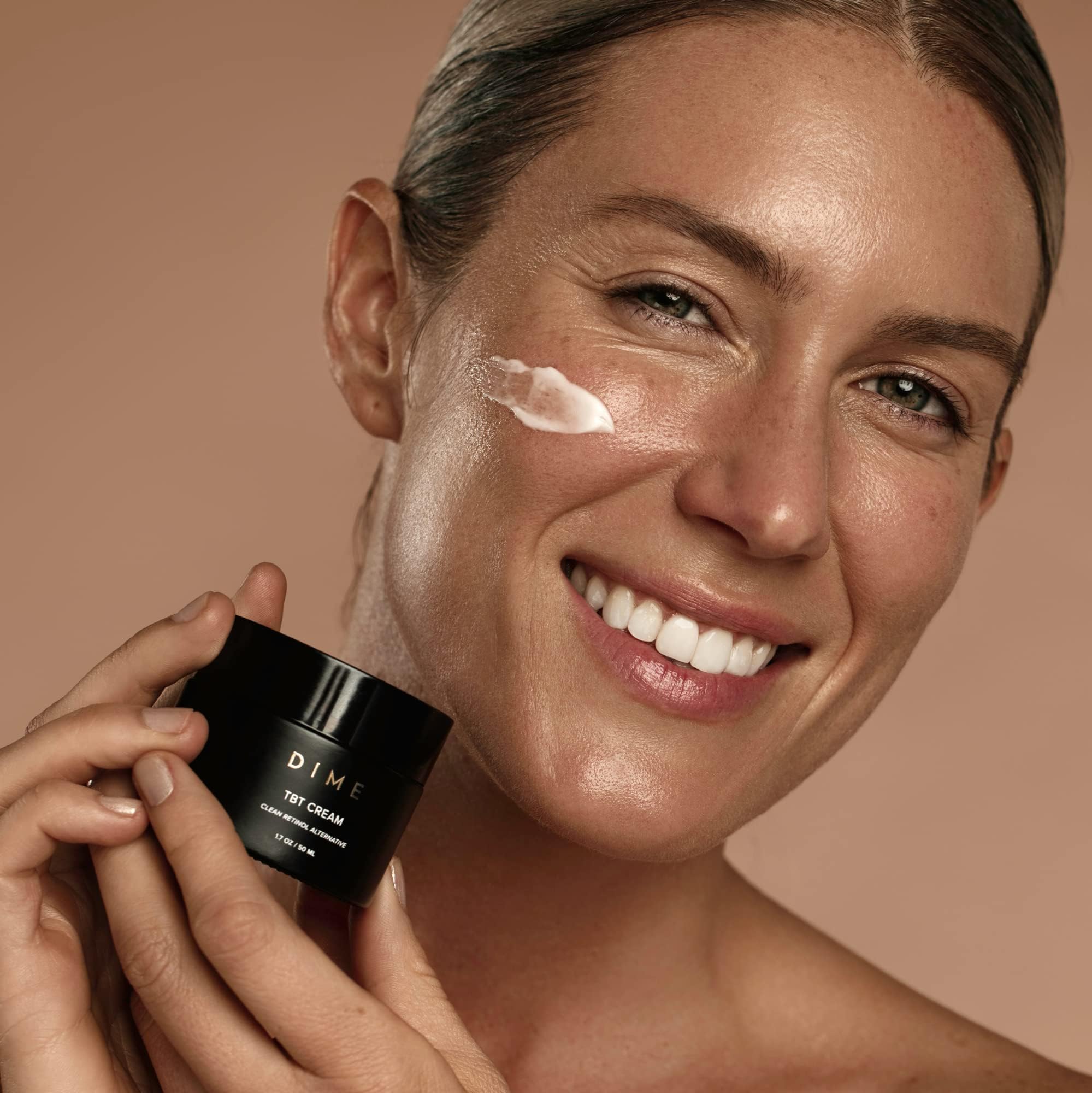 DIME Beauty TBT Cream ingredients highlight bakuchiol supporting gentle anti-aging.