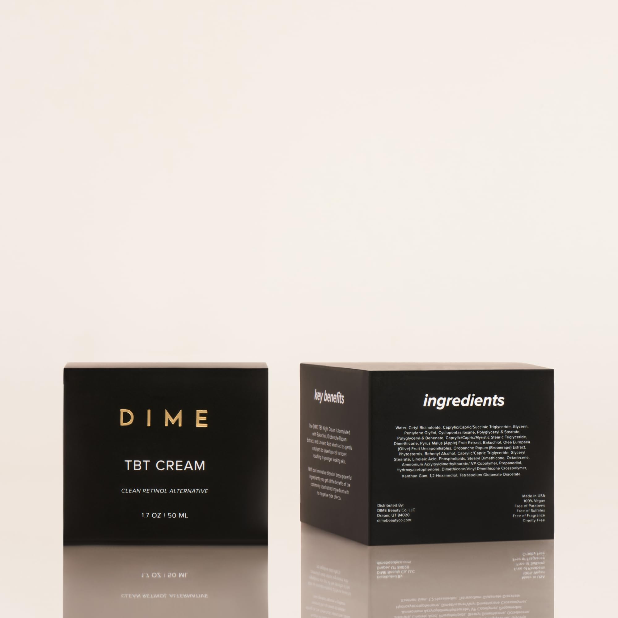 DIME Beauty TBT Cream product shot complements any vanity routine.