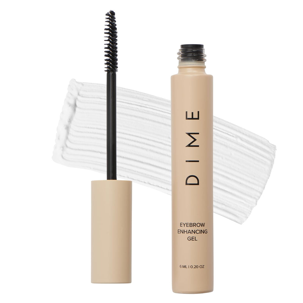 DIME Eyebrow Gel bottle front showing clear, natural hold for brows.
