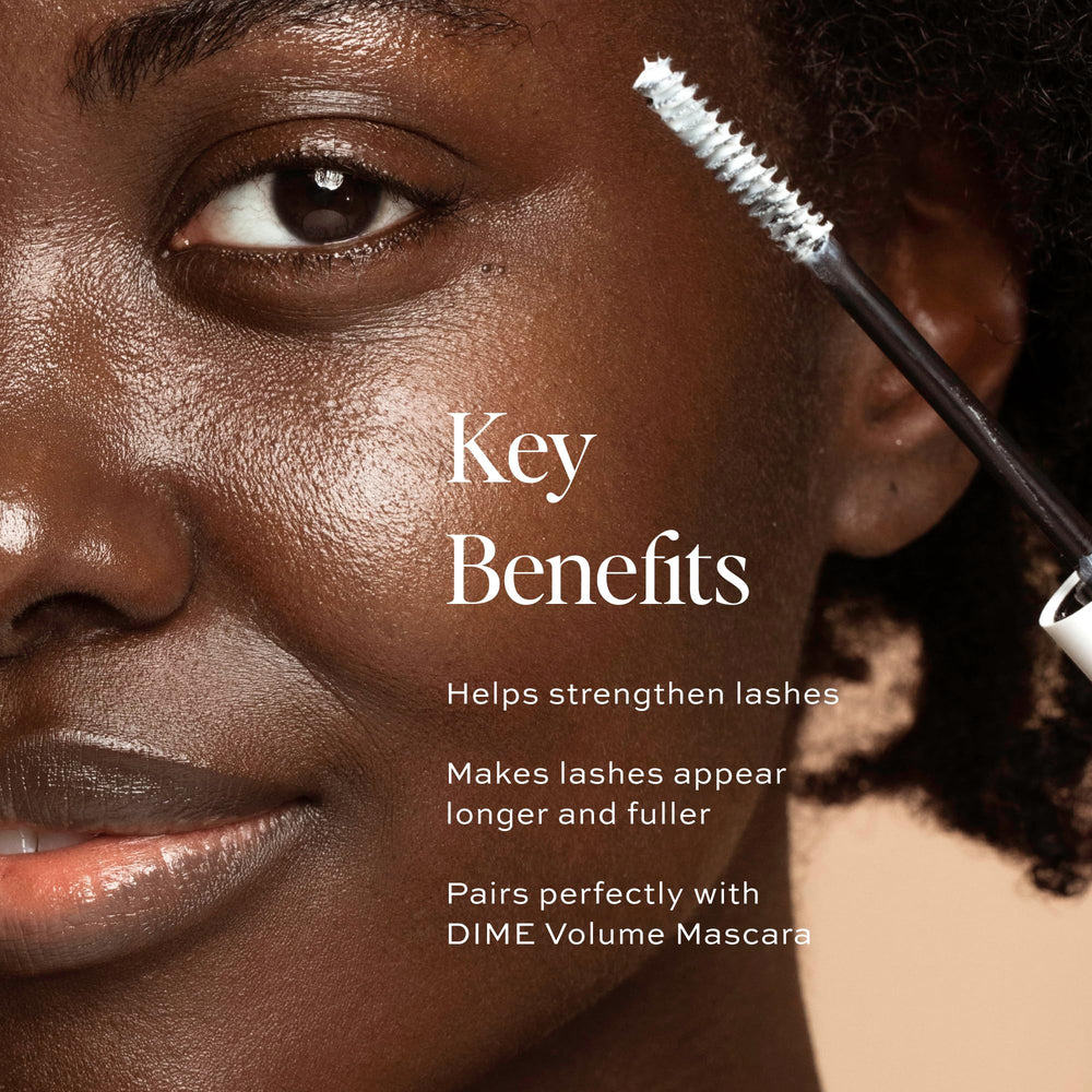 DIME Lash Primer brush-detail showing precise application for smooth, even coating.