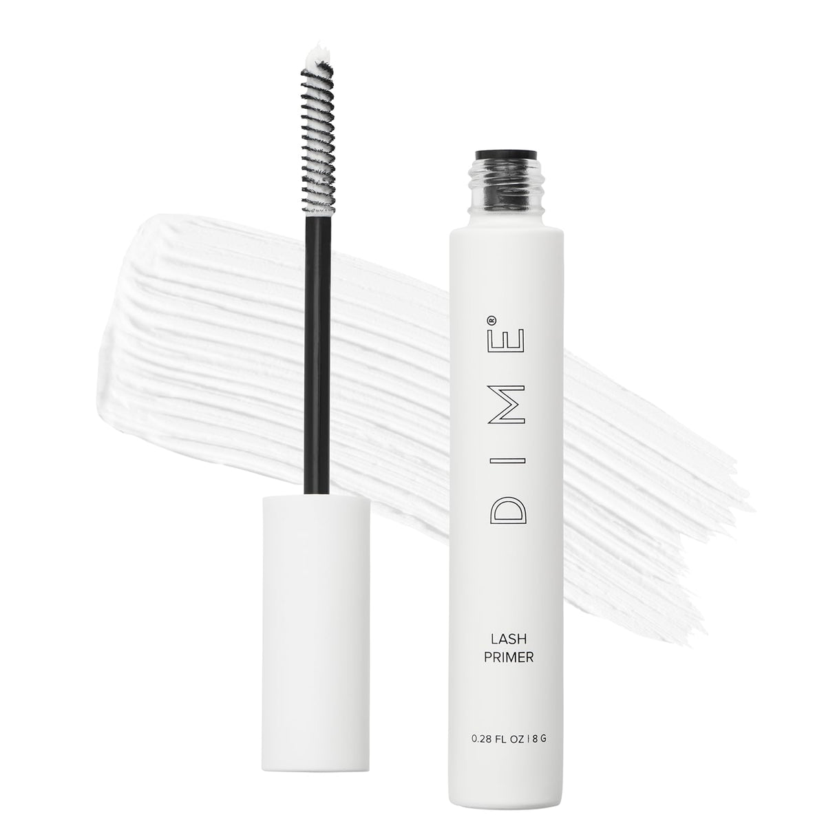 DIME Lash Primer packaging with sustainable materials for eco-friendly daily use.
