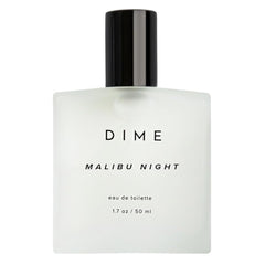 DIME Malibu Night bottle front shows a clean, modern design for daily luxury.