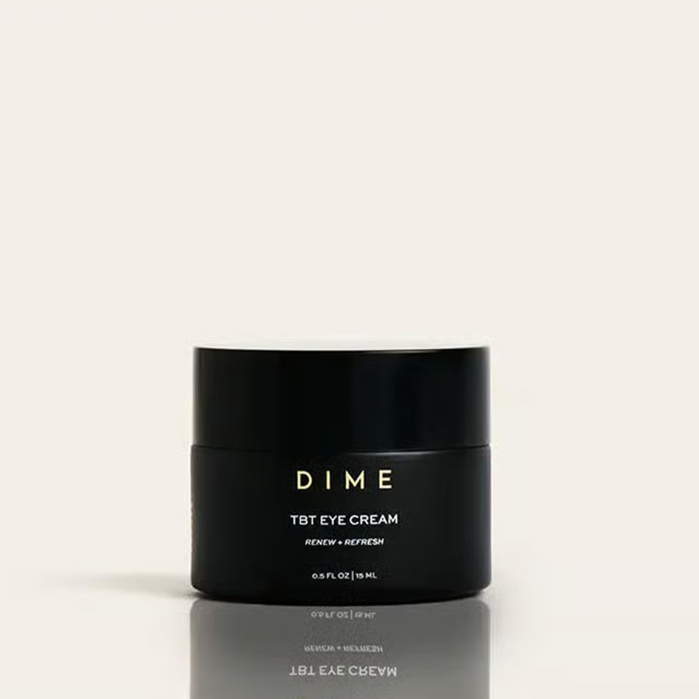 DIME TBT Eye Cream vegan cruelty-free label on jar
