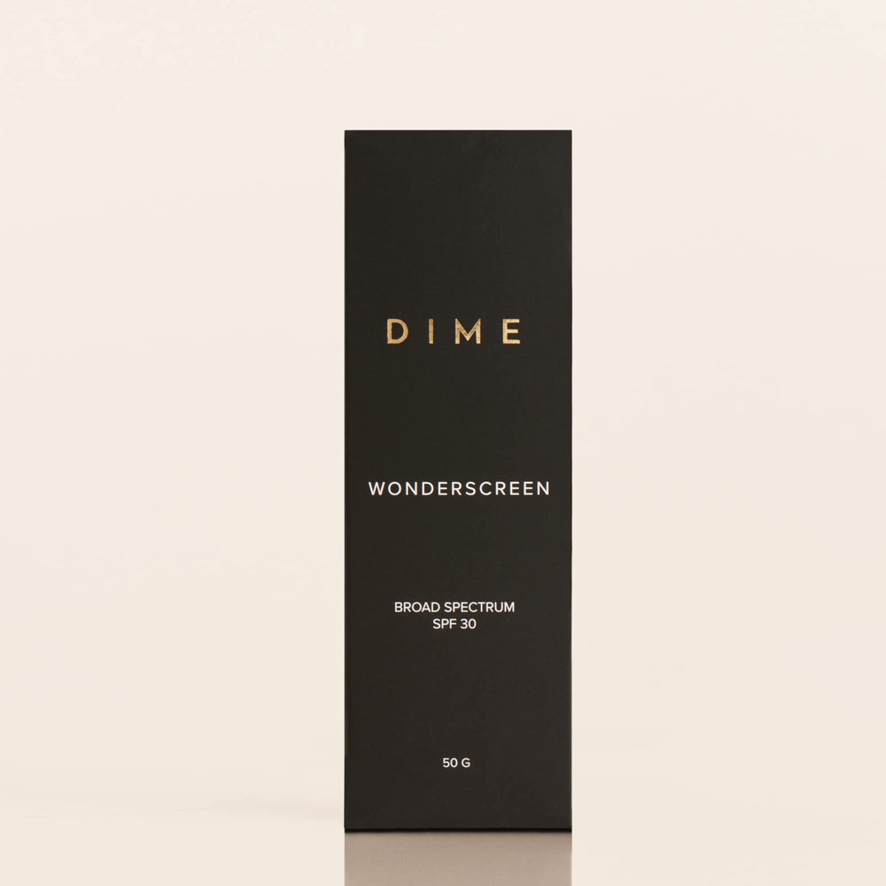 DIME Wonderscreen non-greasy, non-whitening formula suitable under makeup.