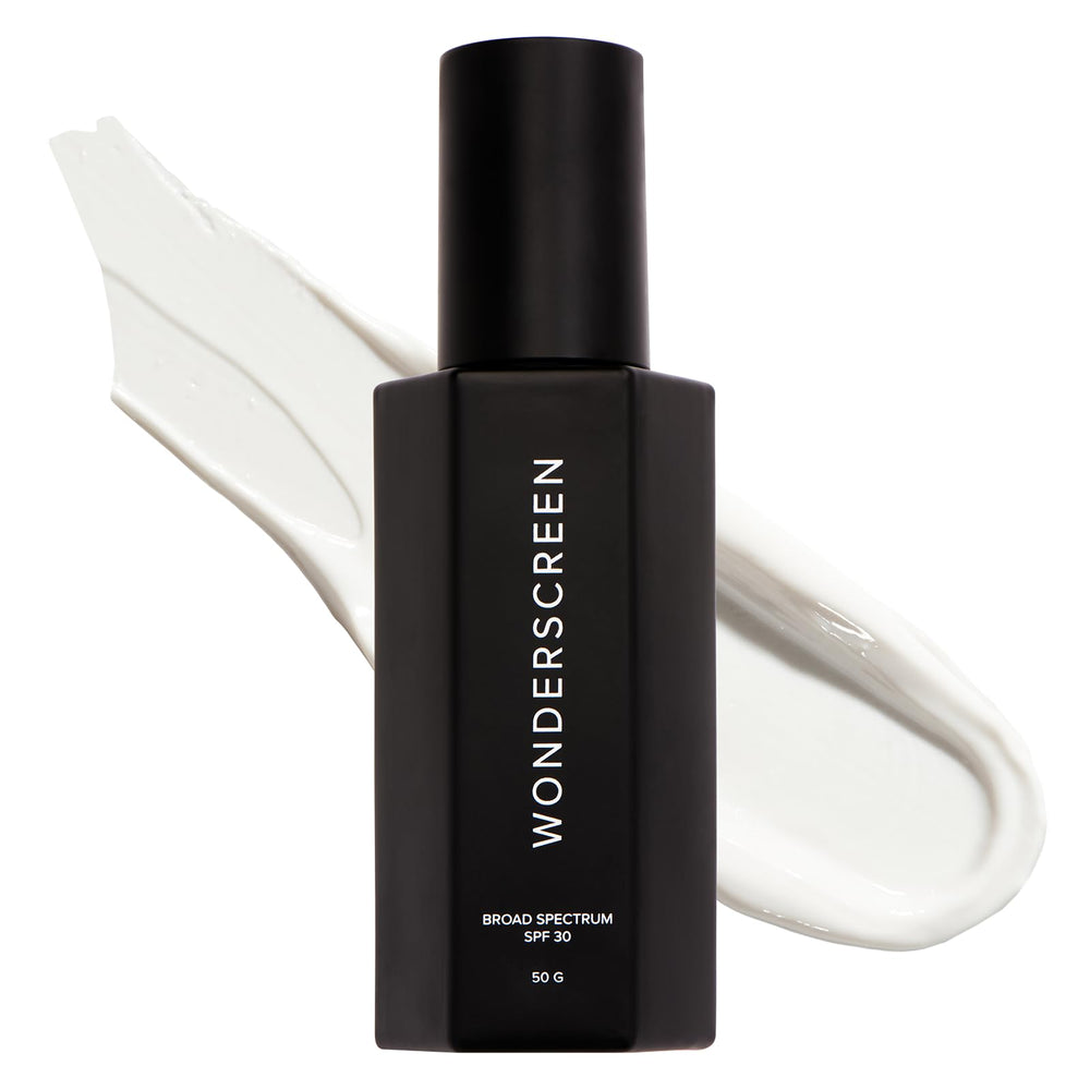 DIME Wonderscreen SPF 30 tube being applied to the face for daily protection.