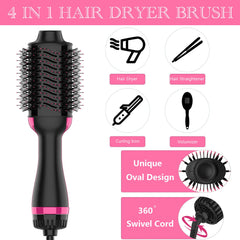 Dimecano hair dryer brush drying action demonstrates quick, salon-like blowout potential.
