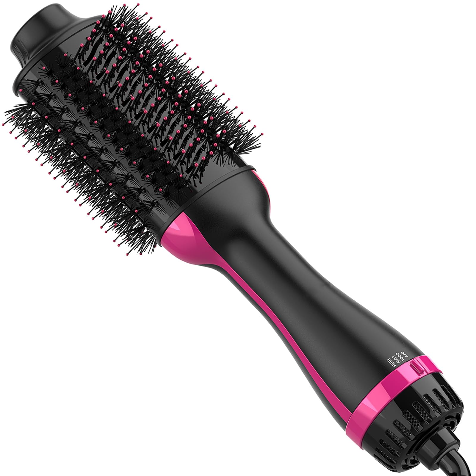 Dimecano hair dryer brush featuring an oval design for effortless styling.