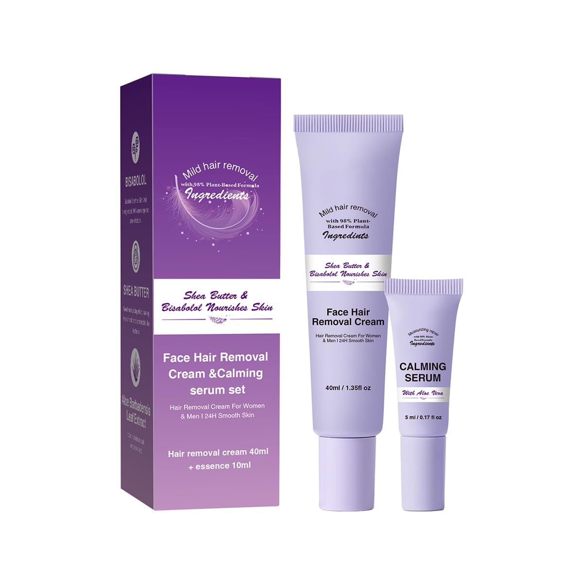 DIMOT facial hair removal cream close-up highlights smooth, irritation-free results