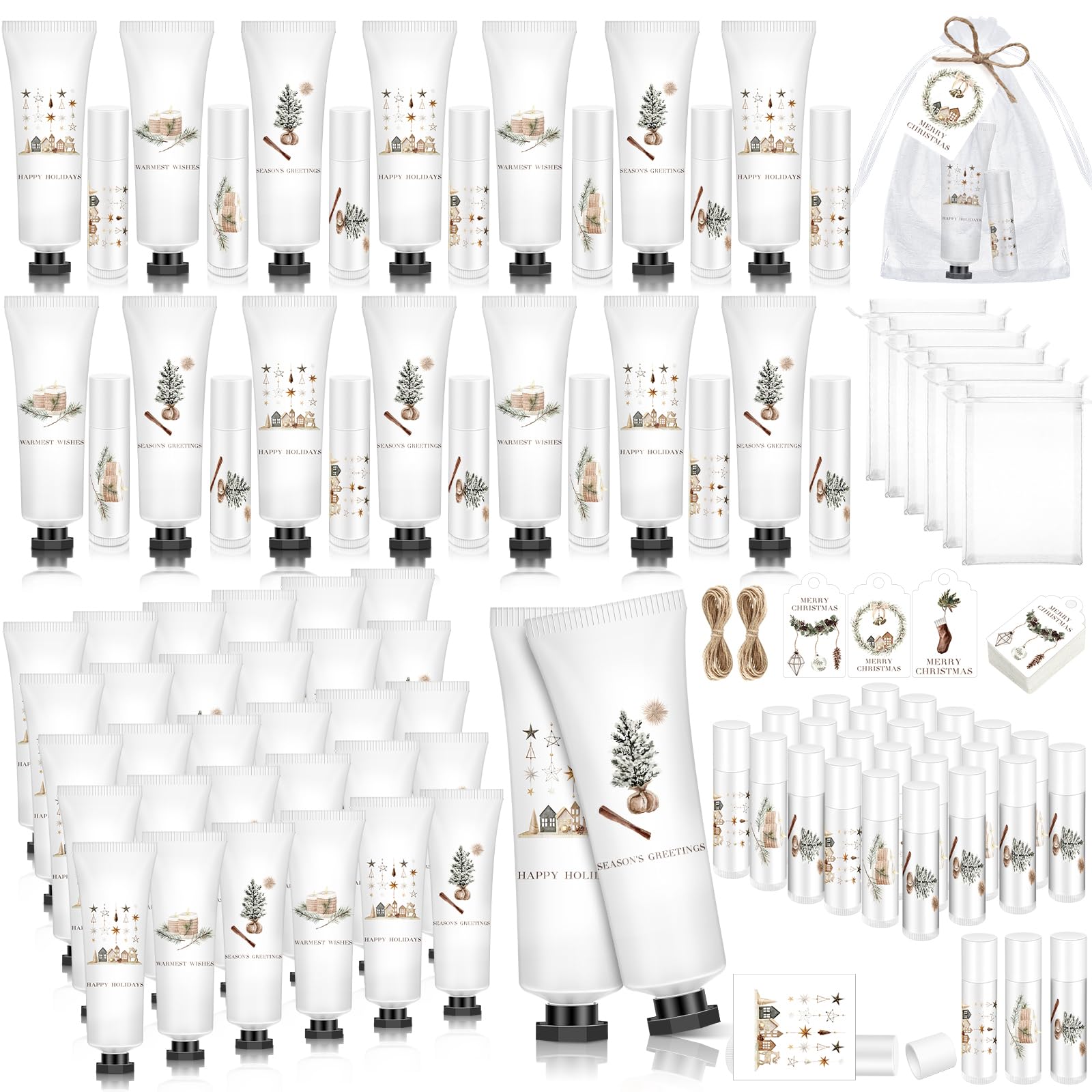 Dimsile Christmas hand cream tubes showcase rustic design for daily hand moisture.