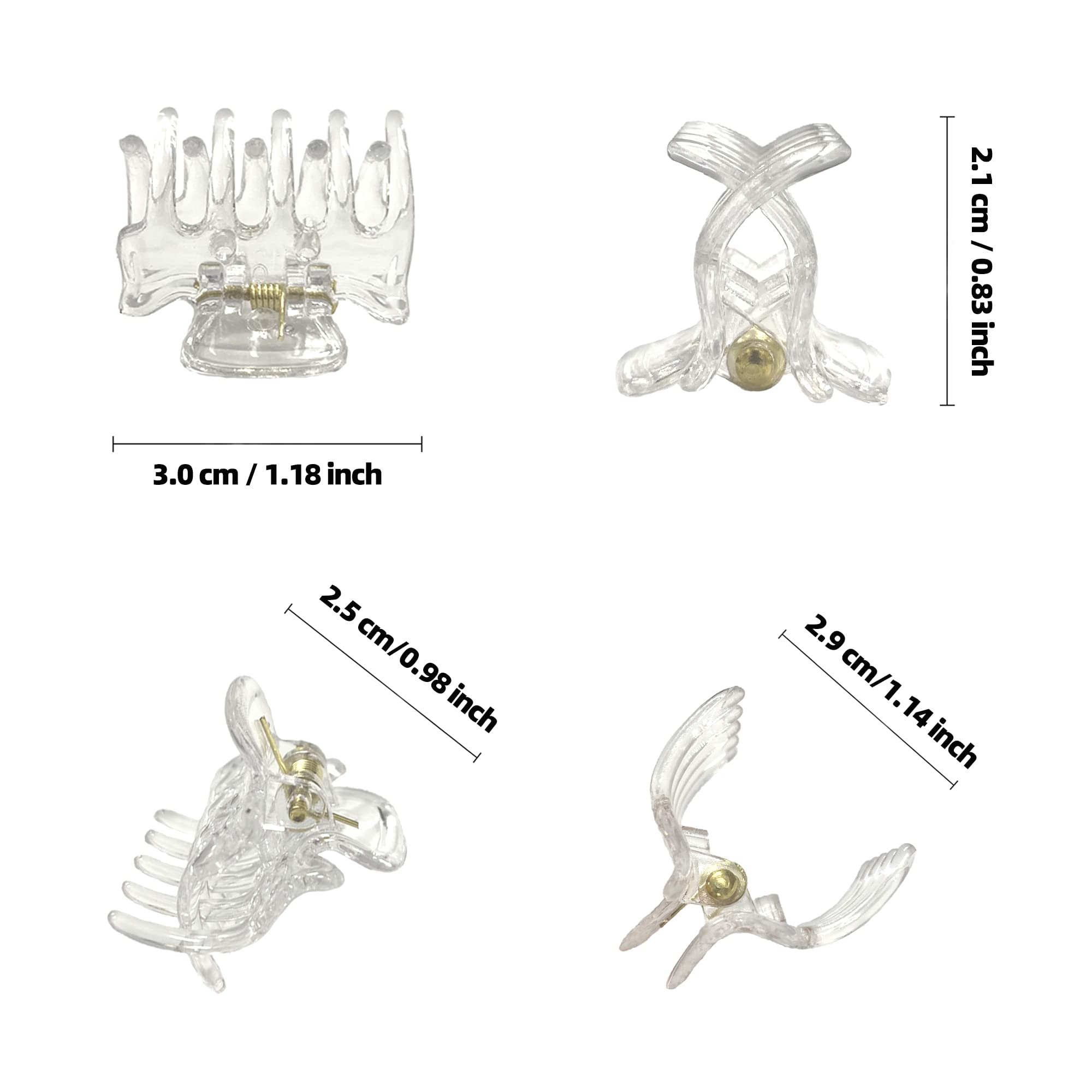 DIMUGE small 1-inch hair clips close-up highlighting strong grip and smooth finish.